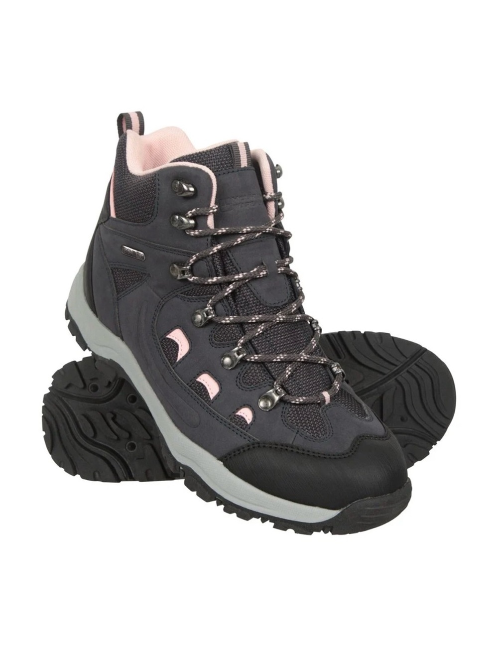 Women's Lace-Up Gray/Dark Purple and Pink Waterproof Hiking Boots